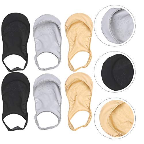 3 Paar No Show Sling Back Socken Ultra Low Cut Liner Socken mit Sling No Show Halbsocken für Heels (Grau + Schwarz + Teint) von EXCEART