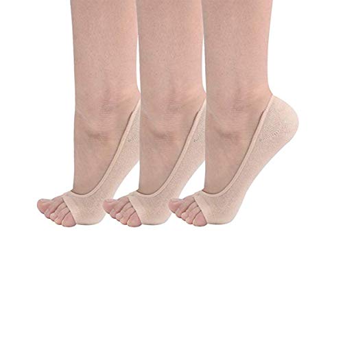 EXCEART 3 Paar Unsichtbare FüßLinge Damen Aus Bambusfaser Mit Rutschfestem Silikon, Leicht Und Atmungsaktiv FüR Sommer, Hautfarben, Ideal FüR Sneaker Und Ballerinas von EXCEART