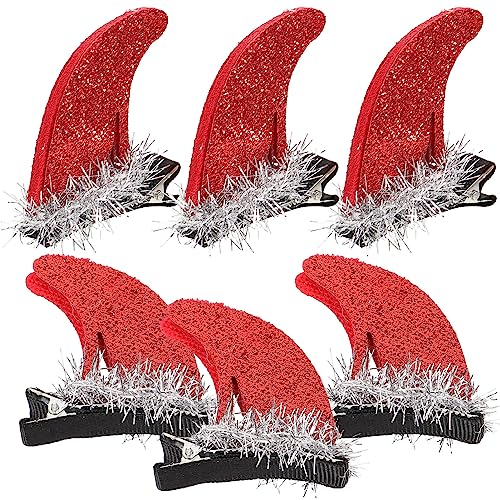 EXCEART Haarschmuck 3 Paar Teufelshorn- Halloween- Rote Glitzer-Teufels-Ohrclips Gothic-Cosplay-Haarnadeln Halloween-Haar-Accessoires Für Frauen Und Mädchen von EXCEART