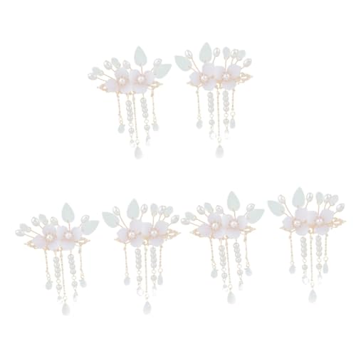 EXCEART 3 Paare Antiker Paarclip Hanfu-haarspange Japanische Haarspange Haarspange Haarspangen Mit Blumen Vintage-haarschmuck Haarschmuck Für Frauen Glas Paar-clip Quaste Fräulein von EXCEART