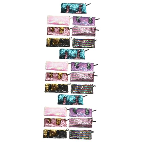 EXCEART 3 Sätze Pailletten Federmäppchen Datenkabel Aufbewahrungstasche Schreibwarentasche Meerjungfrau Federmäppchen Für Mädchen Federmäppchen Mit Reißverschluss 7 Stück * 3 von EXCEART