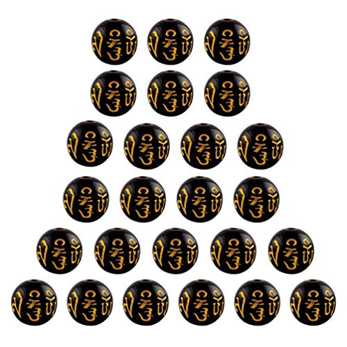 EXCEART 300 Stück tibetisch-buddhistische Mantra Om Mantra Padme Hum Six-Word Chinesische Feng Shui Pi Yao Pixie Glück Reichtum Geld Amulett Perlen Charms für Männer Armband Halskette Schmuck Herstellung von EXCEART