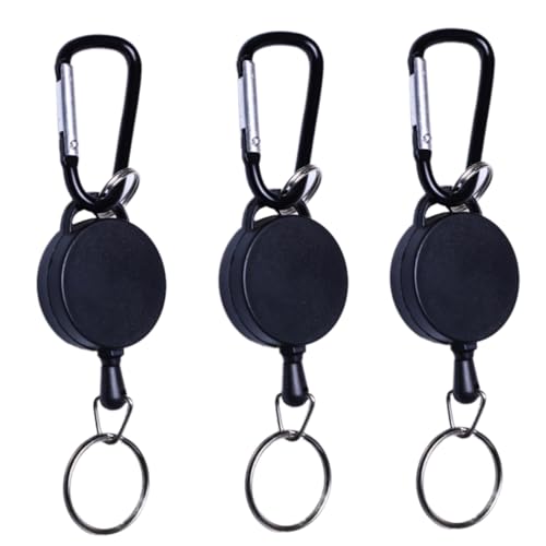 EXCEART 3St Einziehbarer Schlüssel Bund einziehbares Abzeichen einziehbares Schlüsselband schlüsselanhänger schlüsselhalter Kartenhalter Stehen Kartenhalter-Lanyard - von EXCEART