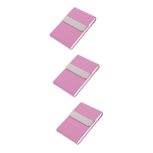 EXCEART 3St Geschäftskartenhalter kreditkartenhalter Credit Card Holder Geldbörsen für Männer Geldbörse Damen Hohe Kapazität Ausweis Kartenabdeckung Visitenkarte Reisen Klipp Leder Rosa von EXCEART