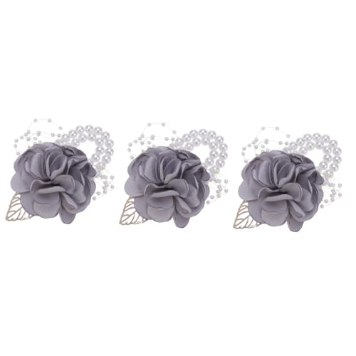 EXCEART 3St einfach Handgelenk Corsage für Abschlussball Armband für Kinder Vater Tochter uhrenarmbänder Blumenarmband Handgelenk Blumen Brautjungfern Perle Rose Kinder schießen Korsage von EXCEART