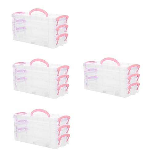 EXCEART 4 Sätze Aufbewahrungsbox Für Schreibwaren Kindermarker Organizer Für Die Aufbewahrung Von Künstlerbedarf Kinder Aufbewahrungsbox Multifunktion Rosa Student Pp Transparente Box von EXCEART