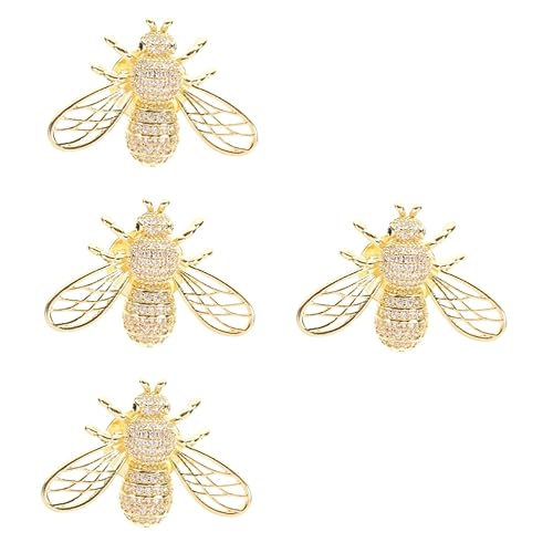 EXCEART 4 Stück Bienen-corsage-brosche Anzugkragenabzeichen Hochzeit Anstecknadel Tier Brosche Anstecknadel Aus Emaille Broschen Für Frauen Hut Brosche Kupfer Kristall Fräulein von EXCEART
