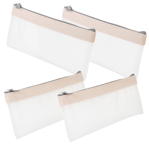 EXCEART 4 Stück Transparentes Federmäppchen Transparente Stifttasche Reisebrieftasche Kleine Geldbörse Durchsichtiger Kosmetikbeutel Reise-Make-up-Taschen Mädchen TPU Münzbeutel Lagerung von EXCEART