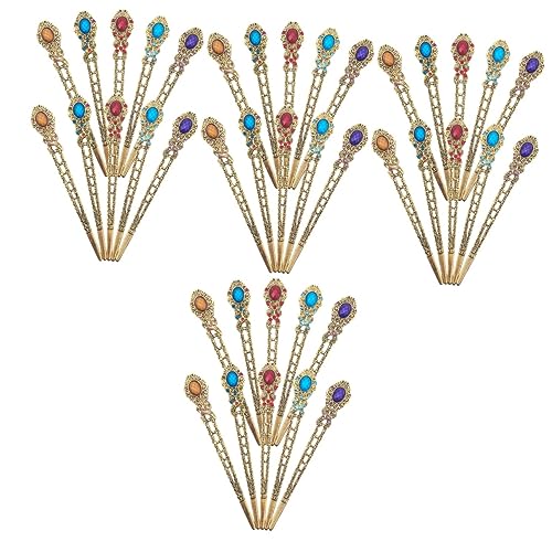 EXCEART 40 Stk Haarnadel Haarstäbchen Für Damen Im Vintage-stil Haarstäbchen Für Brötchen Haarspange Aus Strass Asiatisches Haar Hanfu-haarstab Legierung Strass Strasssteine Japan Fräulein von EXCEART