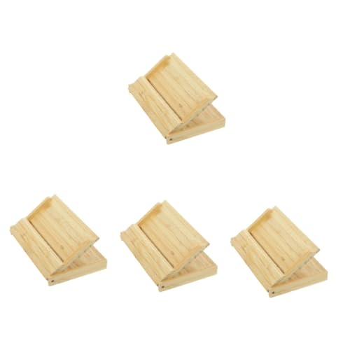 EXCEART 4Er-Box Visitenkartenetui Kredit Geldbörse Lanyards individuelle Visitenkarten Männer kartenclip Karten Clip Karten Halter Kartenkiste Kartenhülle Behälter für Visitenkarten Bambus von EXCEART