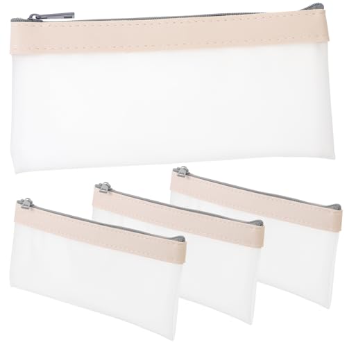 EXCEART 4stücke Transparente Stifttasche Kratzfestes Federmäppchen Großes Schreibwarenaufbewahrungstasche Tragbare Stiftetasche Praktische Federtasche von EXCEART
