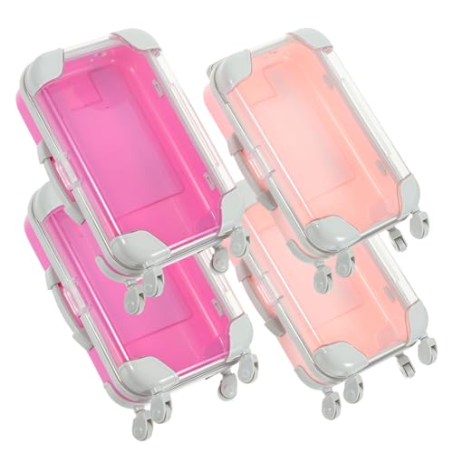 EXCEART 4stücke Mini-koffer Für Reise-make-up Organisieren Kosmetika Und Hautpflegeprodukte Tragbare Koffer-geldbörse Für Damen Praktische Mini-koffertasche Für Utensilien von EXCEART