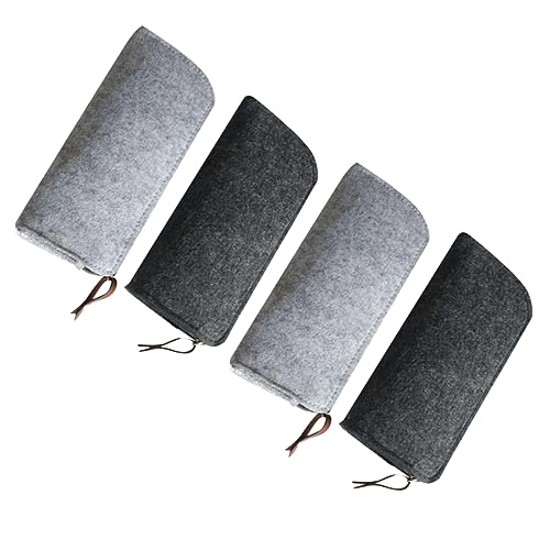 EXCEART 4stücke Teiliges Filz Federmäppchen Organizer Für Stifte Bleistifte Und Kosmetik Dunkelgrau Multifunktionale Tasche Für Schule Und Büro von EXCEART