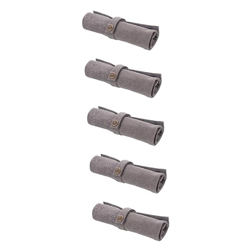 EXCEART 5 Rolle Leinentasche Federvorhang Roll-up Stiftetasche Canvas Stiftetasche Stifthalteretui für Bleistiftverpackung Leinwand Farbiges Federmäppchen Buntstiftetui von EXCEART