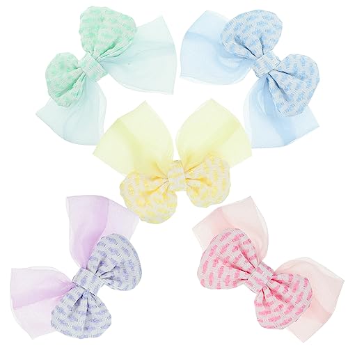 EXCEART 5st Schleife Haarnadel Haarspangen Für Babys Bowkont-klauenklammern Herzclip Für Mädchen Haarspangen Für Kinder Blumenkopfschmuck Babyschleifen Frisch Knopf Kleinkind Metallgewebe von EXCEART