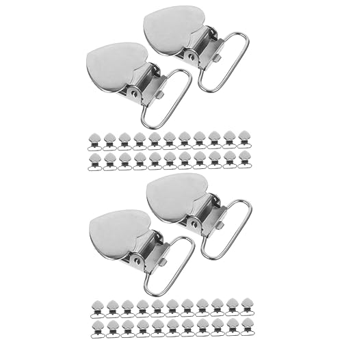 EXCEART 60 Stk Pfirsich-herz-entenschnabel-clip Befestigungsclips Clips Für Kleiderriemen Fäustlinge Metall Befestigungselemente Für Bettlaken-clips Herzförmig Rostfreier Stahl Halter Kind von EXCEART