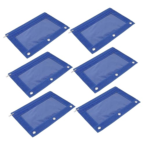 EXCEART 6stücke Ring-federmäppchen Mit Reißverschlusstasche Schreibwarentasche Aus Robustem Material Aktentasche Mit Transparentem Fenster Für Organisation Federmäppchen Zur von EXCEART