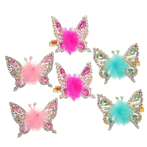 EXCEART 6St Seitenclip glitzernde Haarspangen Pony Haarspange Haarspangen für Kinder Haarklammern Schmetterling Haarnadel bewegliche Schmetterlings-Haarspangen Damen Haarnadel Haarschmuck von EXCEART