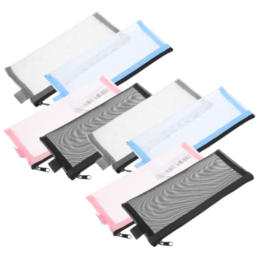 EXCEART 8st Netz Transparentes Federmäppchen Stiftorganisator Bindemittel Schminktaschen Bleistiftfälle Zubehör Schwarzes Federmäppchen Münze Federmäppchen Gänseblümchen Etui Nylon von EXCEART