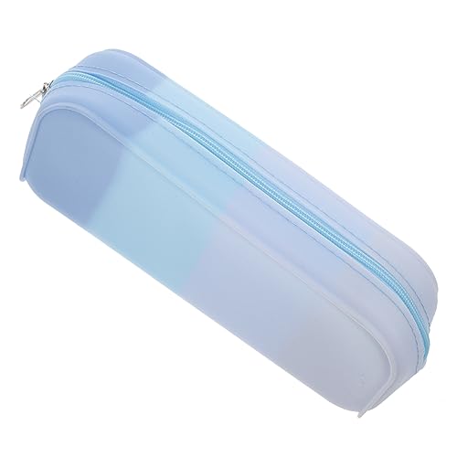 EXCEART Aesthetic Federmäppchen Aus Silikon Großer Süßer Stiftbeutel Für Mädchen Für Schule Büro Und Reisen Waschbar Und Langlebig Zartem Blau von EXCEART
