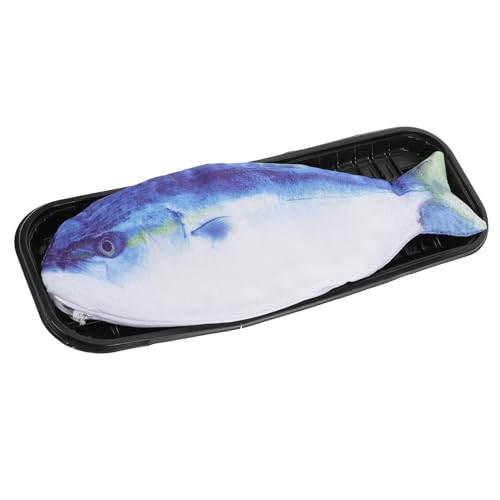 EXCEART Fischform Federmäppchen Aus Strapazierfähigem Material Groß Für Stifte Bleistifte Lineale Notizen Radiergummis Mit Reißverschluss Tragbar Langlebig Geeignet Für Lehrer von EXCEART