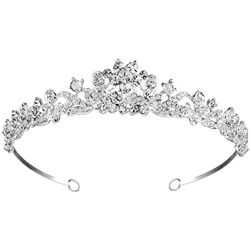 EXCEART Blume Strass Krone Königin Krone Tiara Strass Tiara Kopfschmuck Luxus Strass Krone Hochzeit Kronen Tiaras für Braut Hochzeit Drama Cosplay Abschlussball von EXCEART