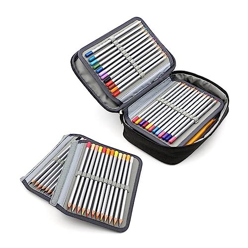 EXCEART Buntes Bleistiftetui Mit 72 Fächern Große Kapazität Reißverschluss Tragbare Stifte Und Bleistift Aufbewahrungstasche Für Schulbedarf von EXCEART