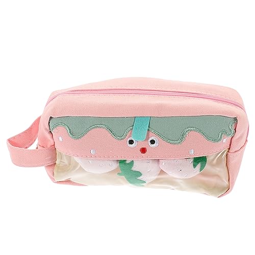 EXCEART Cartoon Federmäppchen Mit Erdbeer-Druck Große Kapazität Praktische Stiftetui Für Schule Und Alltag Süßes Design Für Schüler Und Studenten Leicht Und Robust von EXCEART