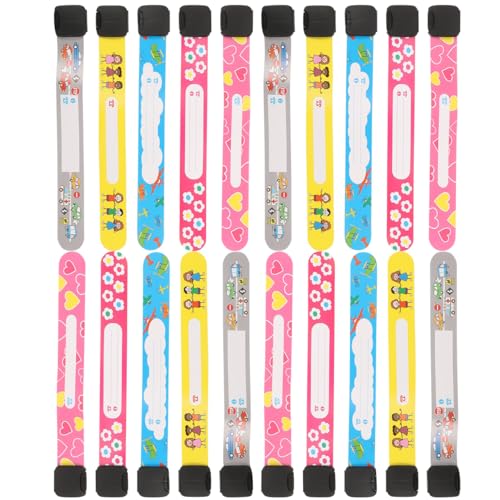EXCEART Anti-Lost Sicherheitsarmband FüR Kinder - Verstellbar Wasserdicht 20 StüCk Mit Platz FüR Notfallinformationen Ideal FüR Reisen Und Outdoor-AktivitäTen von EXCEART