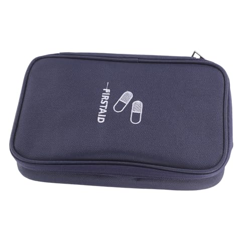EXCEART Erste-Hilfe- Medikamenten- -Organizer Erste-Hilfe-Tasche Leer Mini-medikamenten-Organizer Mini-erste-Hilfe-Tasche Medizinische Reisetasche Hausapotheke Oxford-Stoff Navy von EXCEART