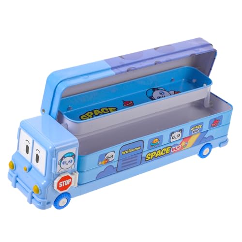 EXCEART Federmäppchen Bus Bleistiftspielzeug Durchsichtiger Anspitzer Stiftring Stiftbecher Funktionaler Besteckkorb Pinselreiniger Und Halter Kinderschreibwarenspielzeug von EXCEART