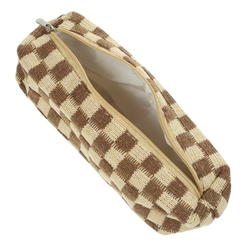 EXCEART Federmäppchen im Schachbrettmuster Schreibwarenetui mit Reißverschluss Tasche schüleretui schreibwaren Organizer entzückendes Schreibwarenetui Organizer Federmäppchen Polyester von EXCEART
