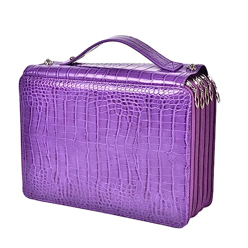 EXCEART Federmäppchen Mit Großem Fassungsvermögen Großes Federmäppchen Tragbare Stiftetasche Bleistift Rucksack-Organizer-Einsatz Stifttaschen Polyester Große Summe Violett Pu Student von EXCEART