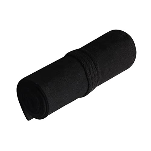 EXCEART Roll-stiftehalter Aus Canvas Tragbare Stiftetasche Mit Fächern Organizer Für Stifte Marker Pinsel Kordelverschluss Schwarz von EXCEART
