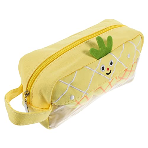 EXCEART Großer Stiftbeutel Für Cartoon Design Bleistiftbeutel Mit Reißverschluss Praktischer Schulorganisator Form Eines Gelben Ananases Für Schule Und von EXCEART
