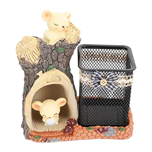 EXCEART Hamster-Stifthalter-Ornament Becherhalter aus Draht Stiftbehälter Schreibtisch-Organizer Bürodekoration Make-up Pinsel Wohnkultur Briefpapierhalter für Studenten Desktop-Organizer von EXCEART