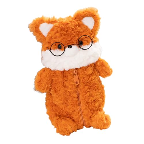 EXCEART Kawaii Fuchs Bleistiftbeutel Aus Plüsch Multifunktionale Aufbewahrungstasche Für Schreibwaren Schlüssel Und Kleingeld Gestaltet Mit Feinen Nähten von EXCEART