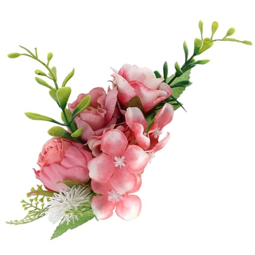 EXCEART Künstlicher Blumen-Haarkamm Haar-Styling-Kamm Dekorativer Haarkamm Damen-Haar-Accessoire Rosa von EXCEART