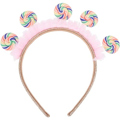 EXCEART Lollipop-Stirnband Prinzessinnen-Dekor Lollipop-Kopfschmuck Süßigkeiten-Mädchen-Haar-Accessoires Karnevals-Kopfbedeckungen Party-Haarreifen Für Geburtstag Ostern Prinzessin-Kostüm von EXCEART