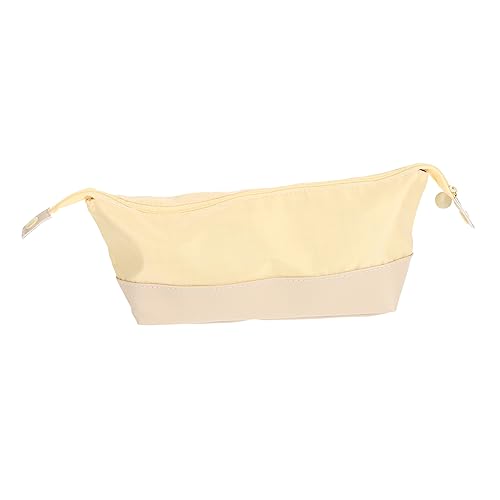 EXCEART Mäppchen Maniküre Tasche kosmetische Reisetasche Buntstiftbeutel aus Segeltuch aufbewahrungssack Storage Pockets Etui für Bleistifthalter Bleistiftbeutel aufstehen Polyester Yellow von EXCEART