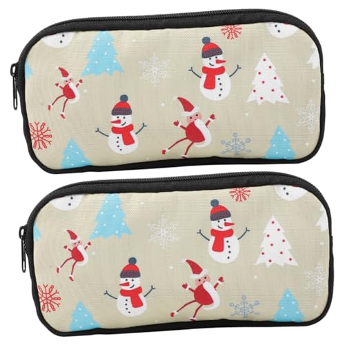 EXCEART 2 STK Weihnachts-Aufbewahrungstasche Weihnachtsfeier Urlaubs-Make-up-organisator Süße Federtasche Süße Schminktasche Süße Stifttasche Beutel Mädchen Polyester Makeup Tasche von EXCEART