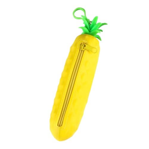 EXCEART Ananas-bleistiftbeutel Make-up-Pinsel-geldbörse Federmäppchen Mit Reißverschluss Toilettenartikel-Organizer Kawaii Federmäppchen Etui Aufbewahrungskiste Mädchen Kieselgel Niedlich von EXCEART