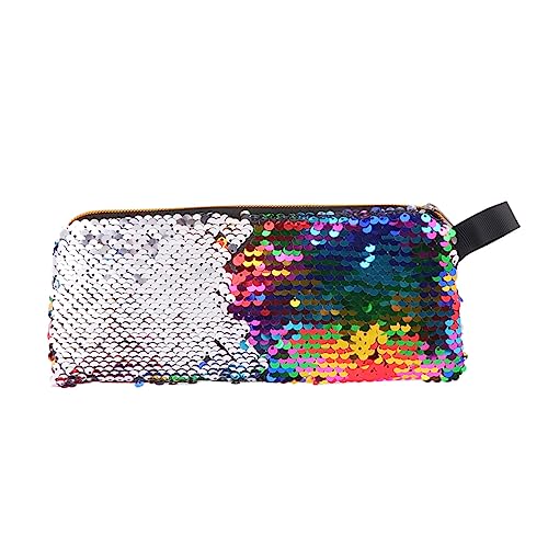 EXCEART Glänzende Glitzertasche Federmäppchen Regenbogen Holografisches Federmäppchen Bleistiftbeutel Mit Pailletten Federmäppchen Im Meerjungfrau-Stil Muschelschale Perlmutt Lipgloss von EXCEART