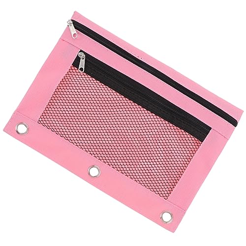 EXCEART Federmäppchen Mit Reißverschluss Make-up-Pinsel-etui Mesh-federmäppchen Federmäppchen Für Jungen Blinderbeutel Stiftetui Abnehmbare Bindetasche B5 Rosa Aluminium von EXCEART