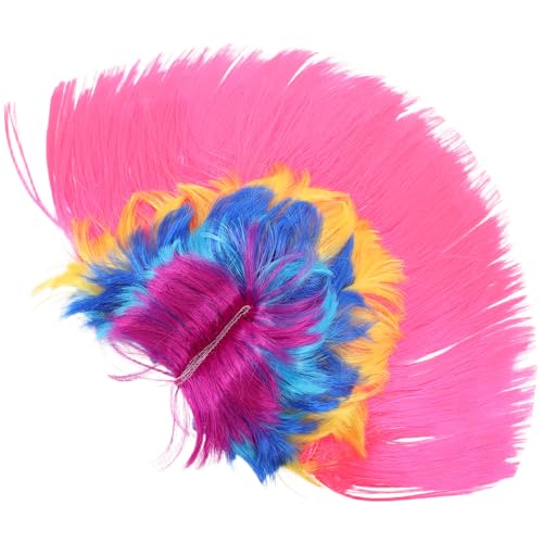 EXCEART Punk Perücke für Karneval Halloween Partys Lustige Mehrfarbige Flauschige Clown Perücke für Erwachsene Wiederverwendbar für Kostüm Accessoires von EXCEART