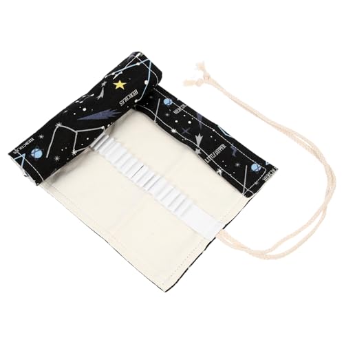 EXCEART Rollos Aus Segeltuch Bleistiftbeutel Groß -Bleistift-Organizer Rollkoffer Für Make-up-Pinsel Federtasche Mit Großem Fassungsvermögen Federmäppchen Aus Leinen Buntstifte von EXCEART