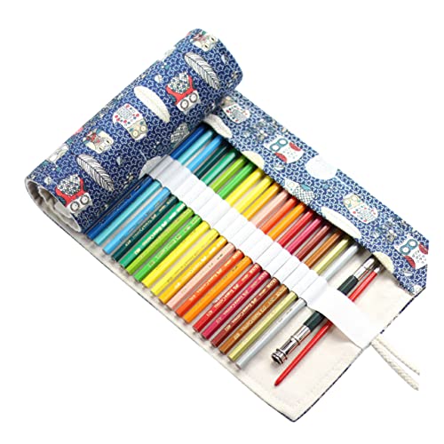 EXCEART Bleistift-aufbewahrungs-Organizer Aus Canvas mit 48 Fächern Roll-wrap- für Bleistifte von EXCEART