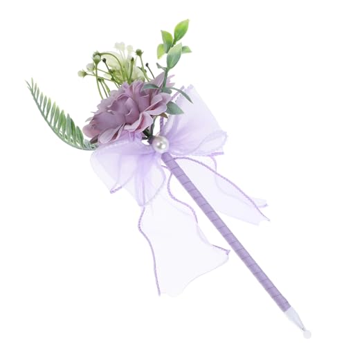 EXCEART Simulierter Blumenstraußstift Blumenschreibstift Künstlicher Blumenstift Blumenkugelschreiber Dekorativer Kugelschreiber Gefälschter Blumenstift Dekorativer Stift Plastik Violett von EXCEART