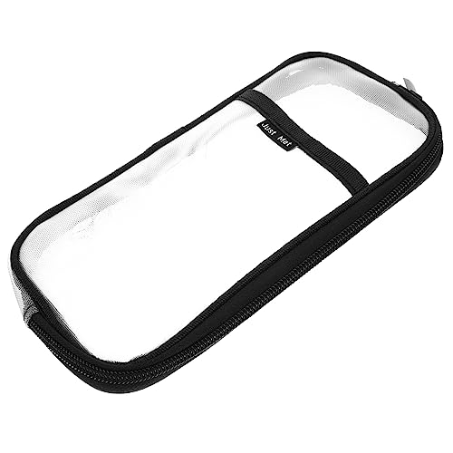 EXCEART Stiftorganisator Große Bleistift-Aufbewahrungstasche Ästhetische Stifttasche Netzbeutel Federmäppchen Aus Mesh Aktentasche Großes Federmäppchen Reißverschlusstasche Black von EXCEART