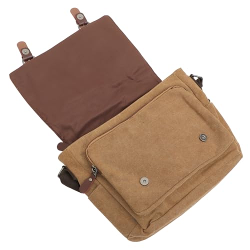 EXCEART Umhängetasche für Schüler - Canvas, Khaki, 30.00X30.00X13.00CM, Hobo, Unisex, Modern, Casual von EXCEART